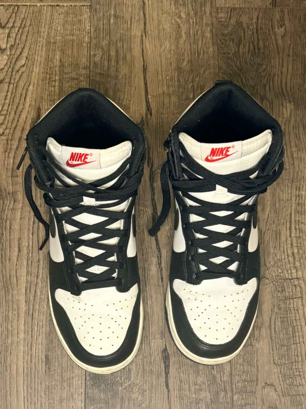 Nike Black and White High Top dunks
